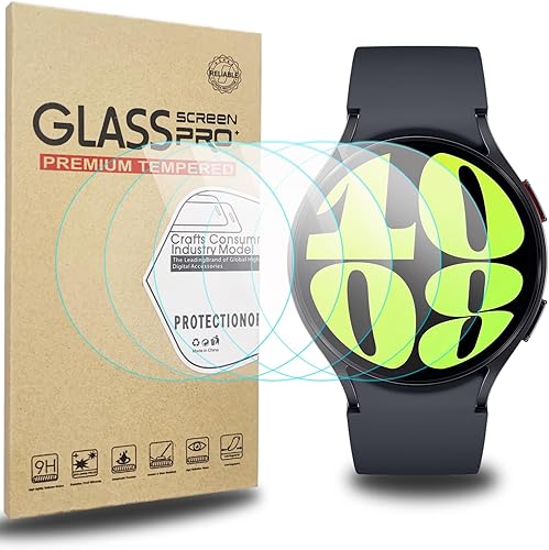 ZPJPPLX Paquete de 5 protectores de pantalla para Galaxy Watch 6 de 1.732 pulgadas, protector de pantalla de vidrio templado impermeable para