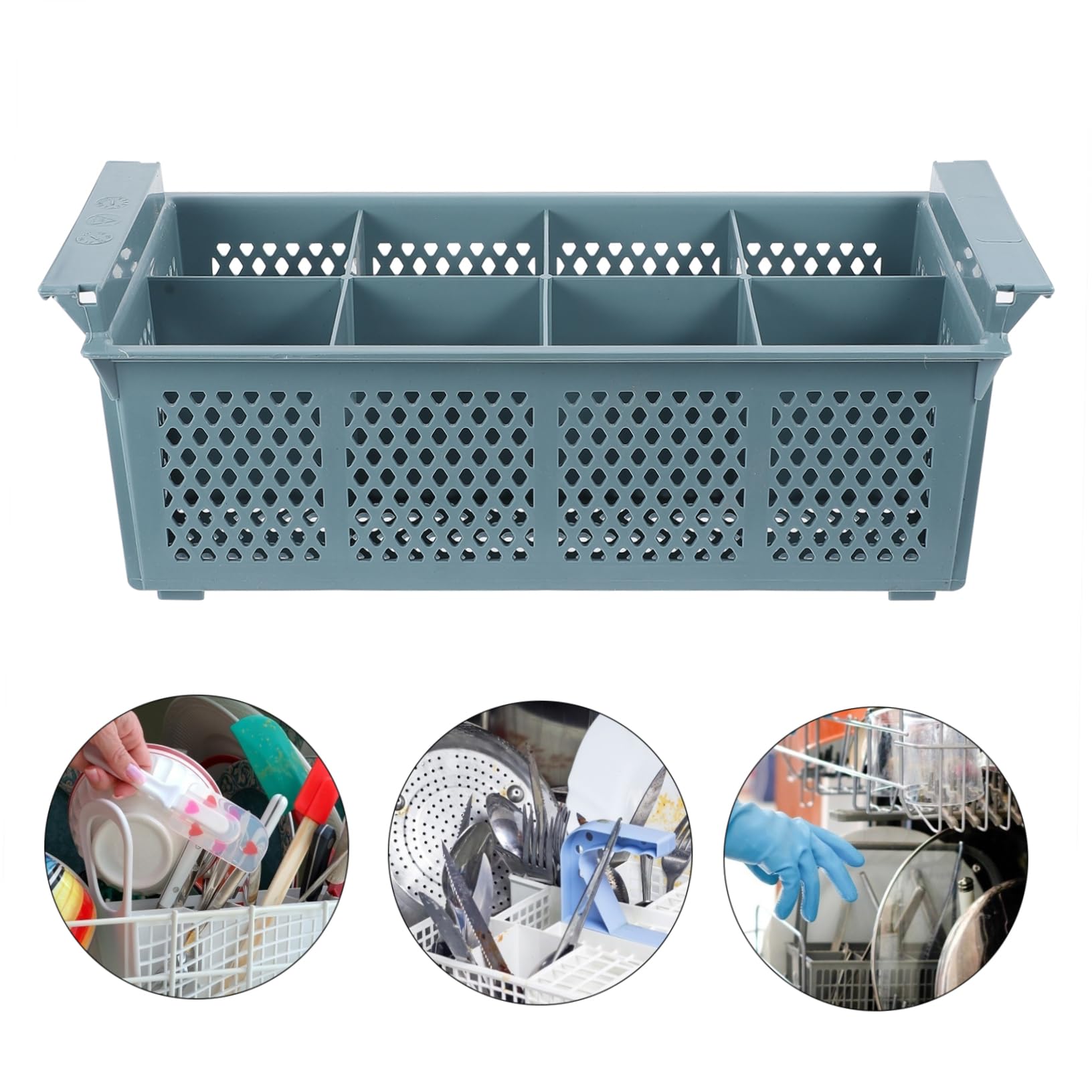 Cestello per Posate da Lavastoviglie in Plastica, 8 Scomparti