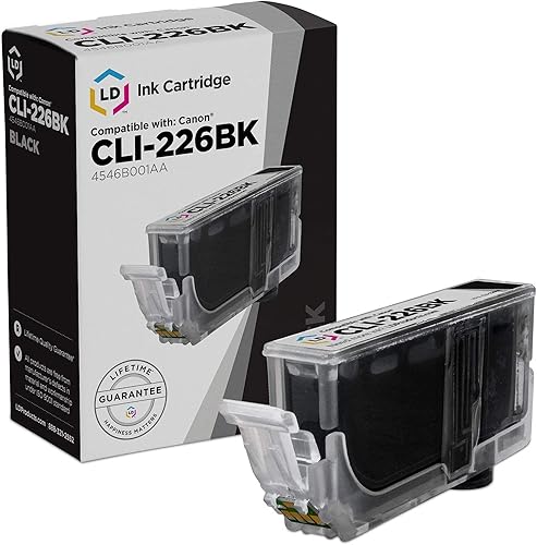 Repuesto LD compatible para cartuchos de tinta negra de Canon CLI-226BK, Negro