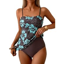 Dokotoo Womens Boho Floral Tankini Set Two Piece Swimsuits Flowy 2026 Vintage Beachwear