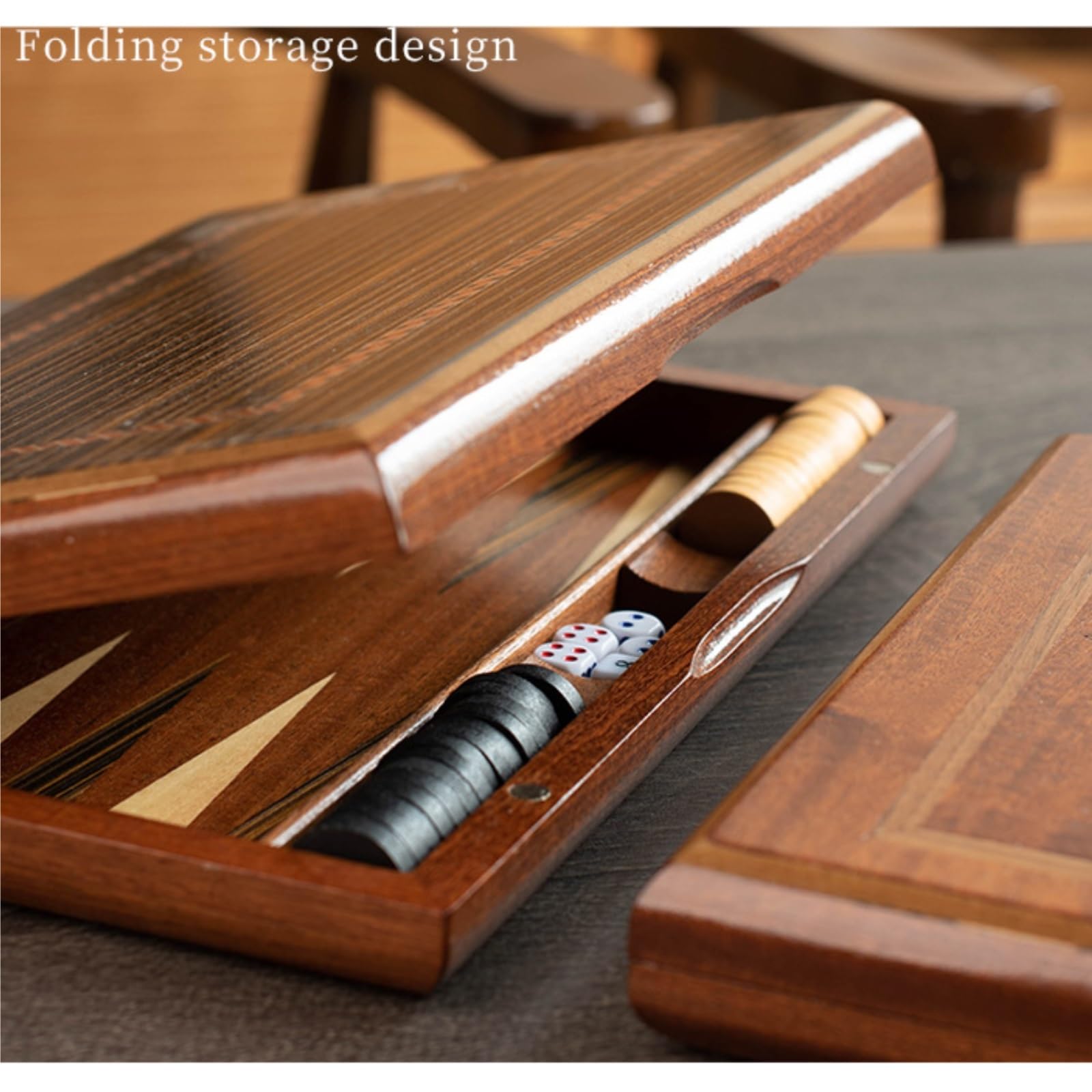 Juego de Mesa de Backgammon de Madera, Tablero clásico Ajedrez