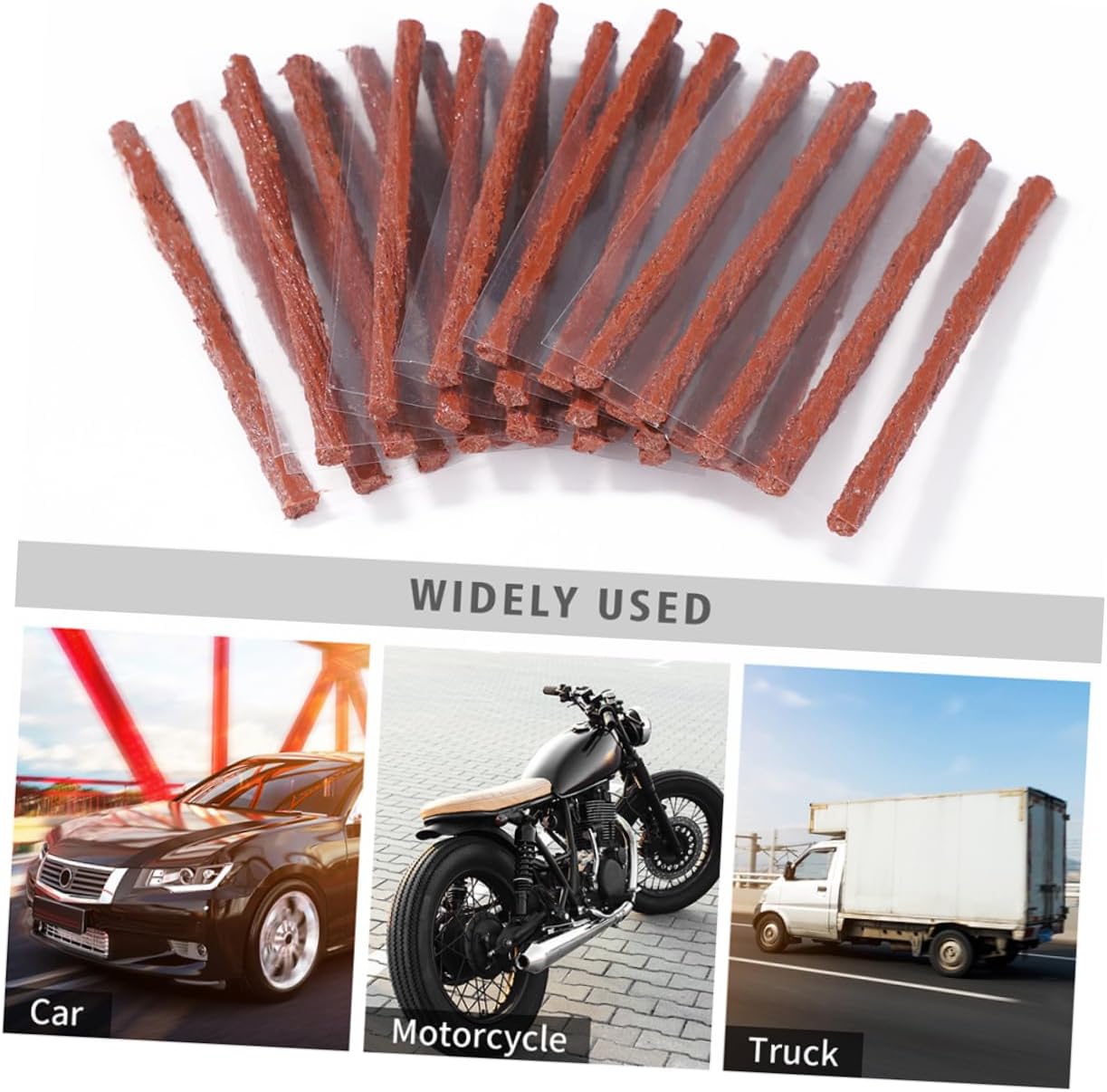 CHILDWEET 100pcs Rubber Tire Repair Strips for Motorcycle and Bicycle Tires
