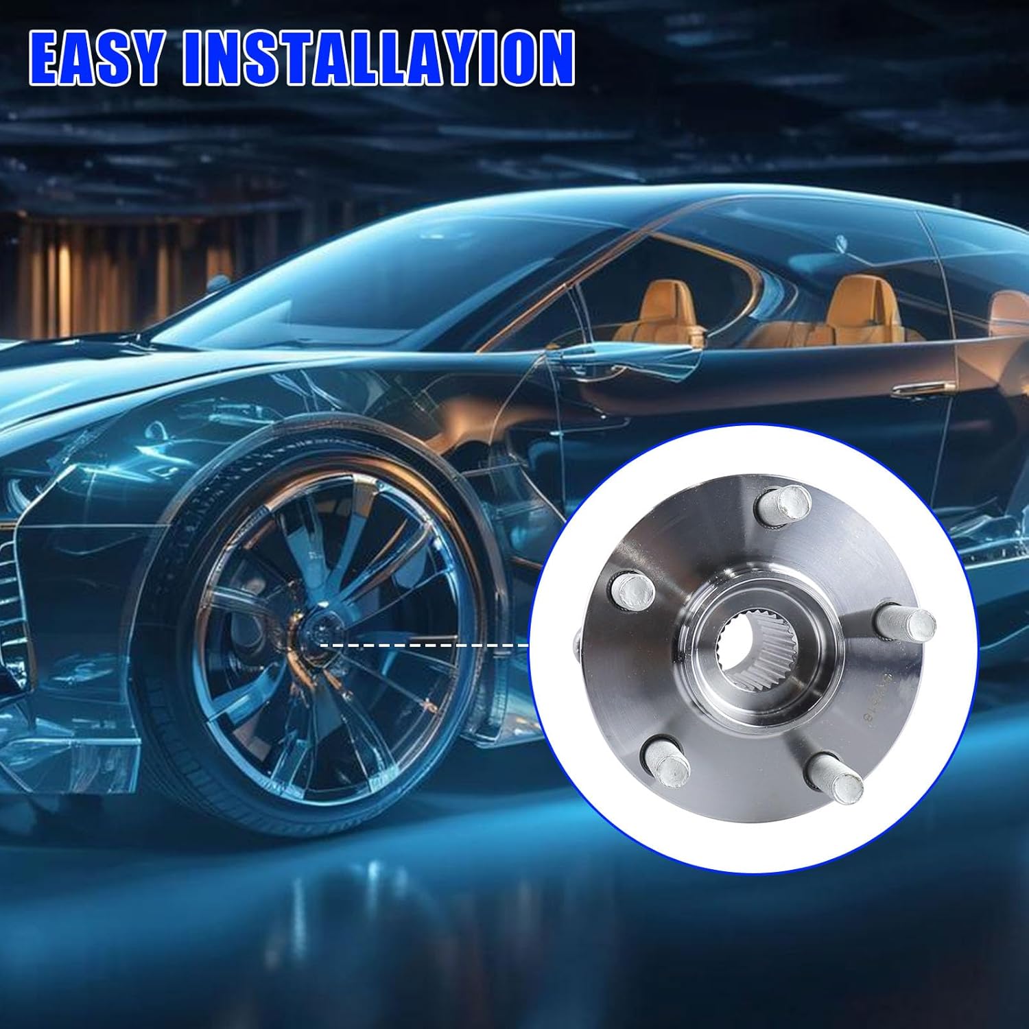 512518 Front Wheel Hub Bearing Assembly Compatible with Nissan Altima 2007–2013 (Front;FWD/AWD), for Maxima 2009–2014 (Front), for Murano 2009–2014 (Front), 5 Lug w/ABS；2PCS - Image 3