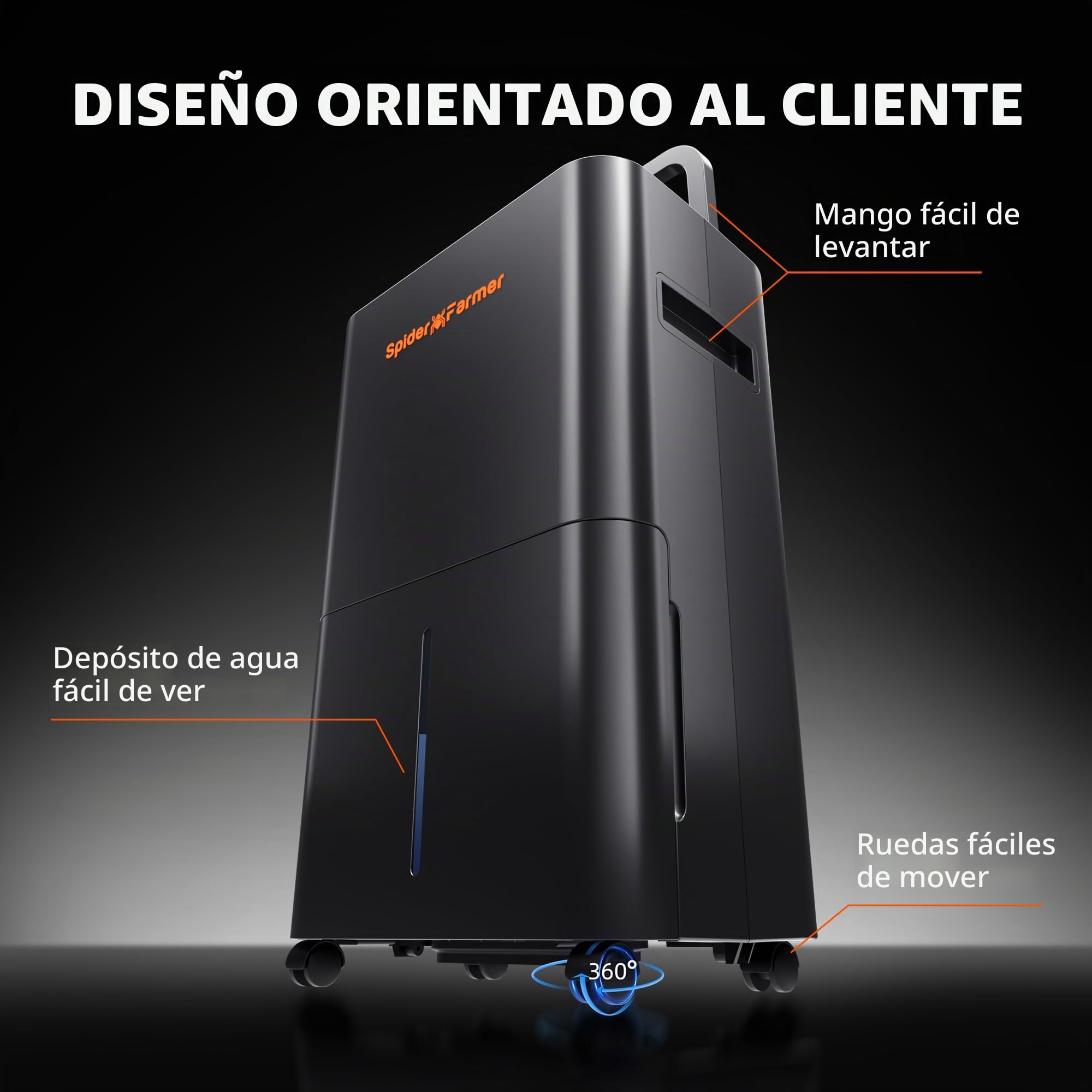 SPIDER FARMER Deshumidificador actualizado de 12 litros, deshumidificador eléctrico con cable RJ12, descongelación automática, función de temporizador de 24 horas, deshumidificador para tienda de