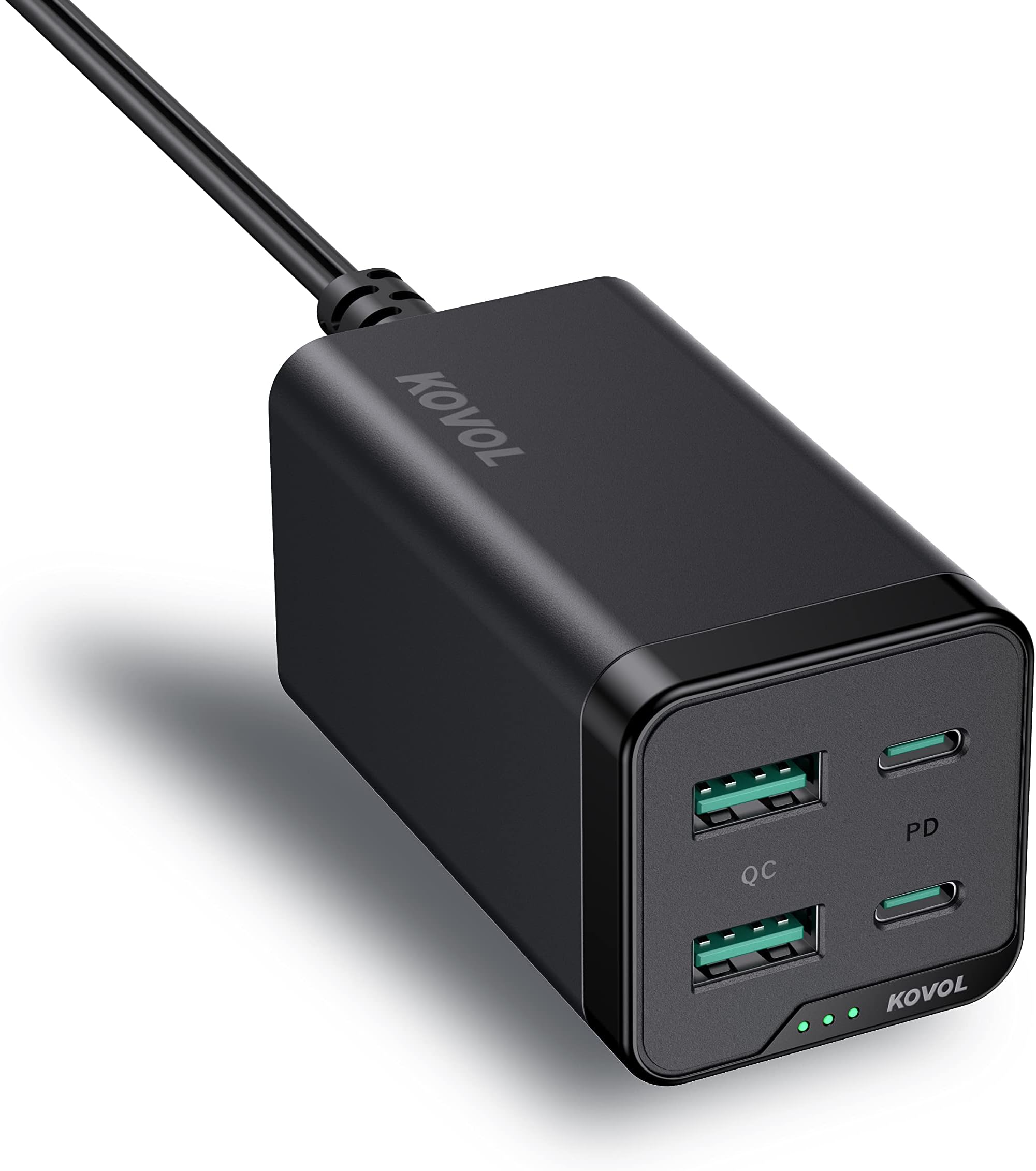 65W USB C Charger, KOVOL 4-Port USB C Charging Station PD PPS GaN III Fast Wall Charger for iPhone, iPad Pro, MacBook Pro/Air, Galaxy, Laptop and More