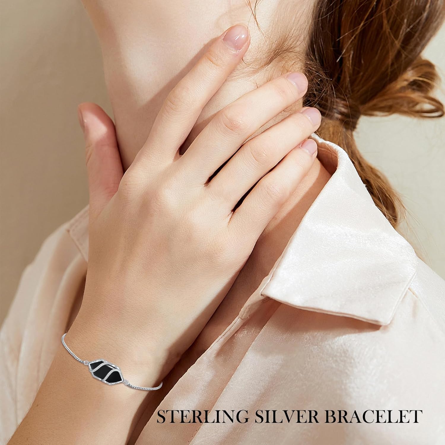 Bracelet for Women 925 Sterling Silver Hexagon Gemstone Link Bracelet Fine Jewelry Birthday Valentine's Day Gifts for Women Her