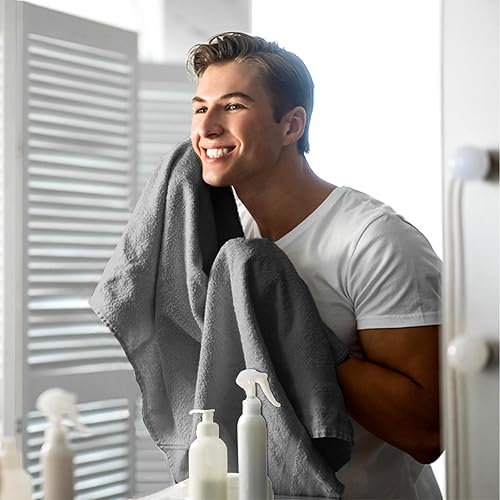 Miniatura 7 de Homes Perception - Juego de 8 toallas de lujo, 2 toallas de baño, 2 toallas de mano, 4 toallas pequeñas, 21.16 ozm (gris carbón)