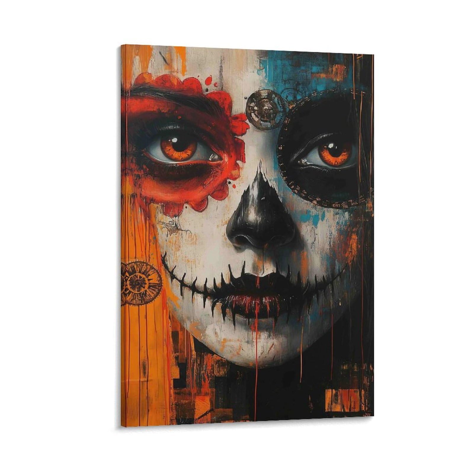 DHBANEIOK DayOfTheDeadArt_1 Poster Artwork Giclee Canvas Prints Modern Canvas Wall Art Picture Wall Hanging for Home Decorations 08x12inch(20x30cm)