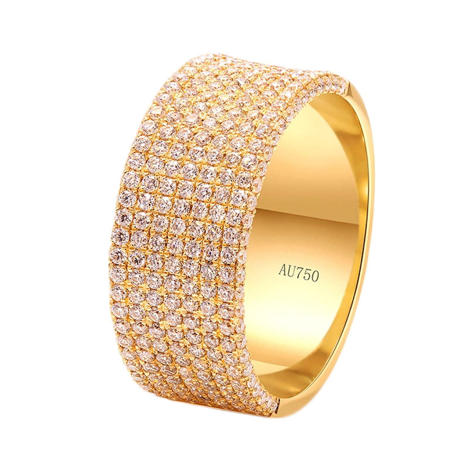 Anillo de oro amarillo de 14 K/18 K para mujer, anillos a juego anillo ancho anillos mujeres