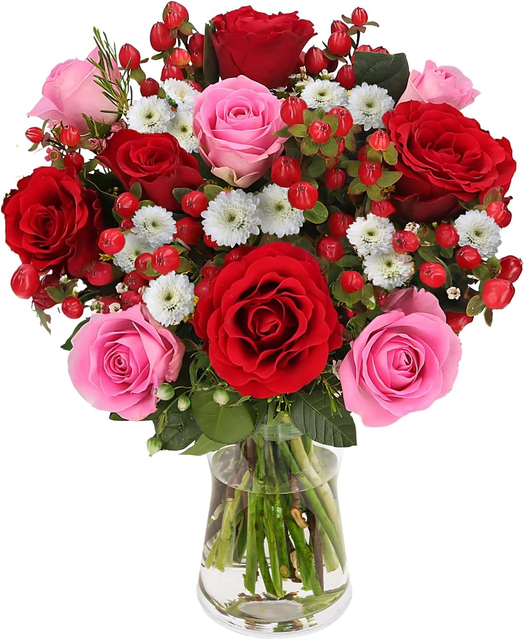 Blumenstrauß Liebeszauber rosaroter Rosenstrauß Waxflowers