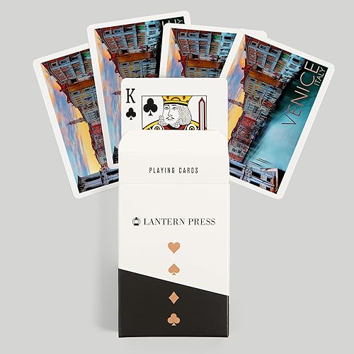 Miniatura 6 de Lantern Press Venecia, Italia, vista al canal (52 cartas de juego, baraja de cartas de tamaño póquer con comodines)