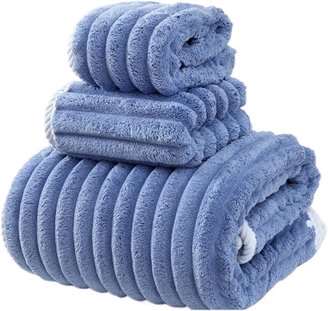 JSEIAJB Enlarging and Thickening Hotel Home Shower Cap Bandana Towel Bath Towel Dry Hair Cap Shower Cap Set(Blue)