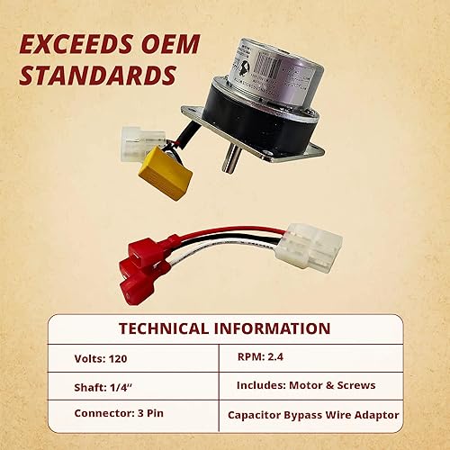 Miniatura 4 de Quadrafire & Heatilator - Motor de alimentación de barrena de 2,4 RPM para CAB50-C Castile Classic Bay Contour Mt Vernon E2 FS Santa Fe Trekker