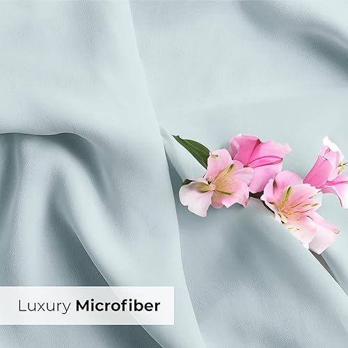 Miniatura 7 de CGK Unlimited - Juego de funda de almohada Queen de microfibra premium, azul hielo, 2 piezas