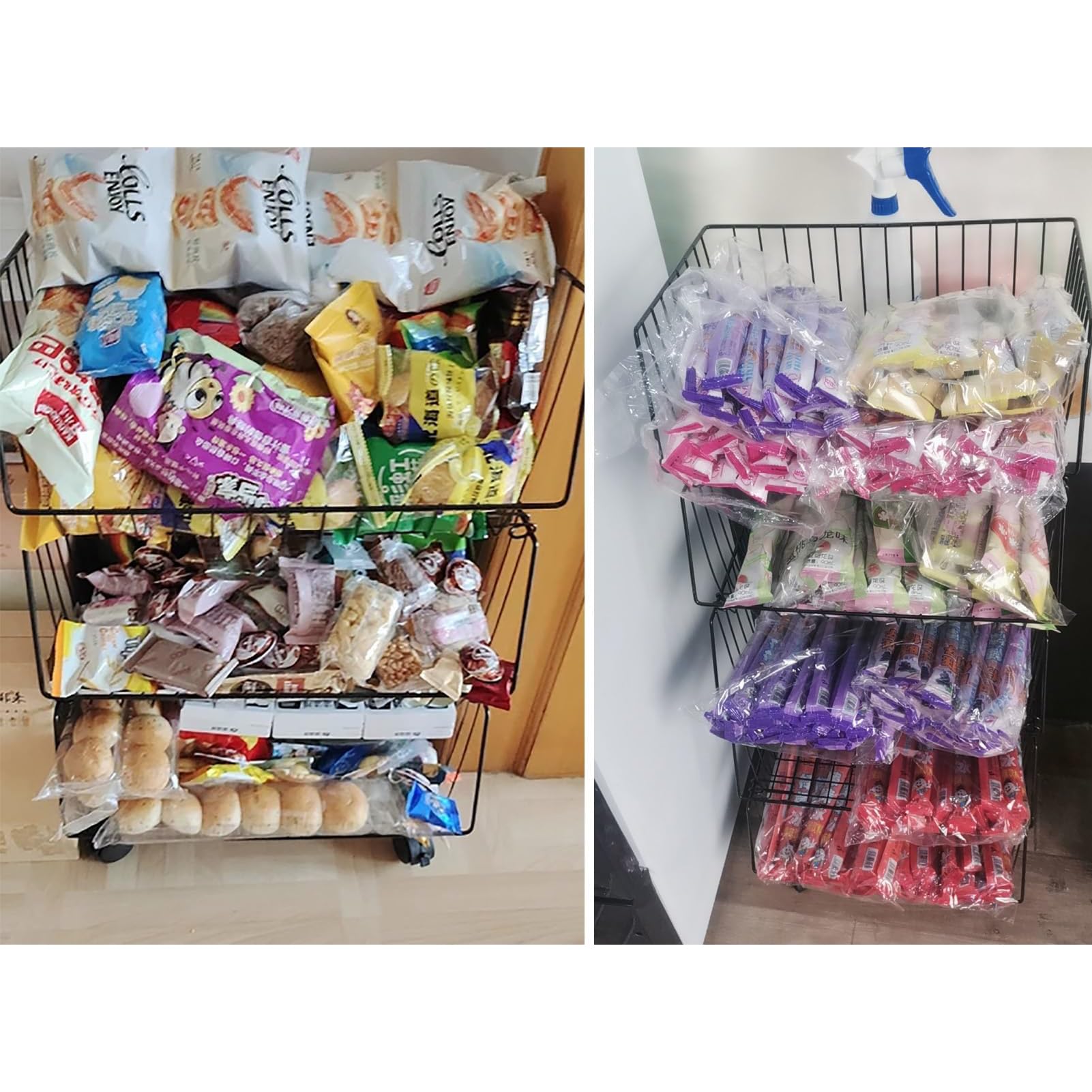 Präsentationsständer Für Kartoffelchips, Schmales Supermarktregal Mit Rädern, Tragbarer Obst- Und Gemüse-Organizer/Abnehmbarer Korb,5-Layer