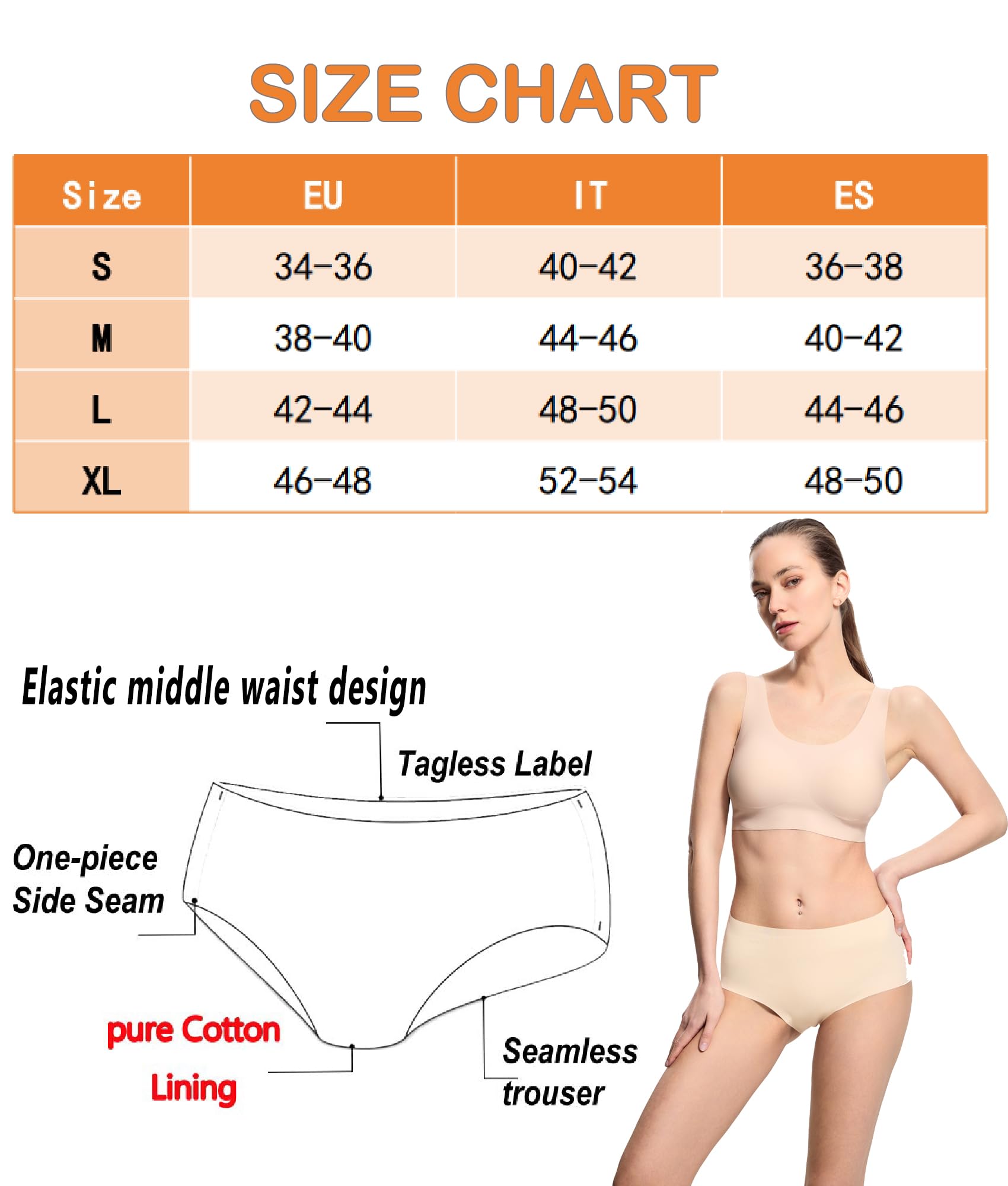 Donppa Mutande Donna Invisibile Slip a Vita Bassa Media Senza Cuciture Mutande Elastico Brief Femminili Pantaloncini Pacco da 3/5