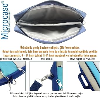Microcase ONEPLUS Pad 4 13.2 inch ile uyumlu Tablet Macbook Laptop Tablet Çantası 2 Bölmeli AL4821