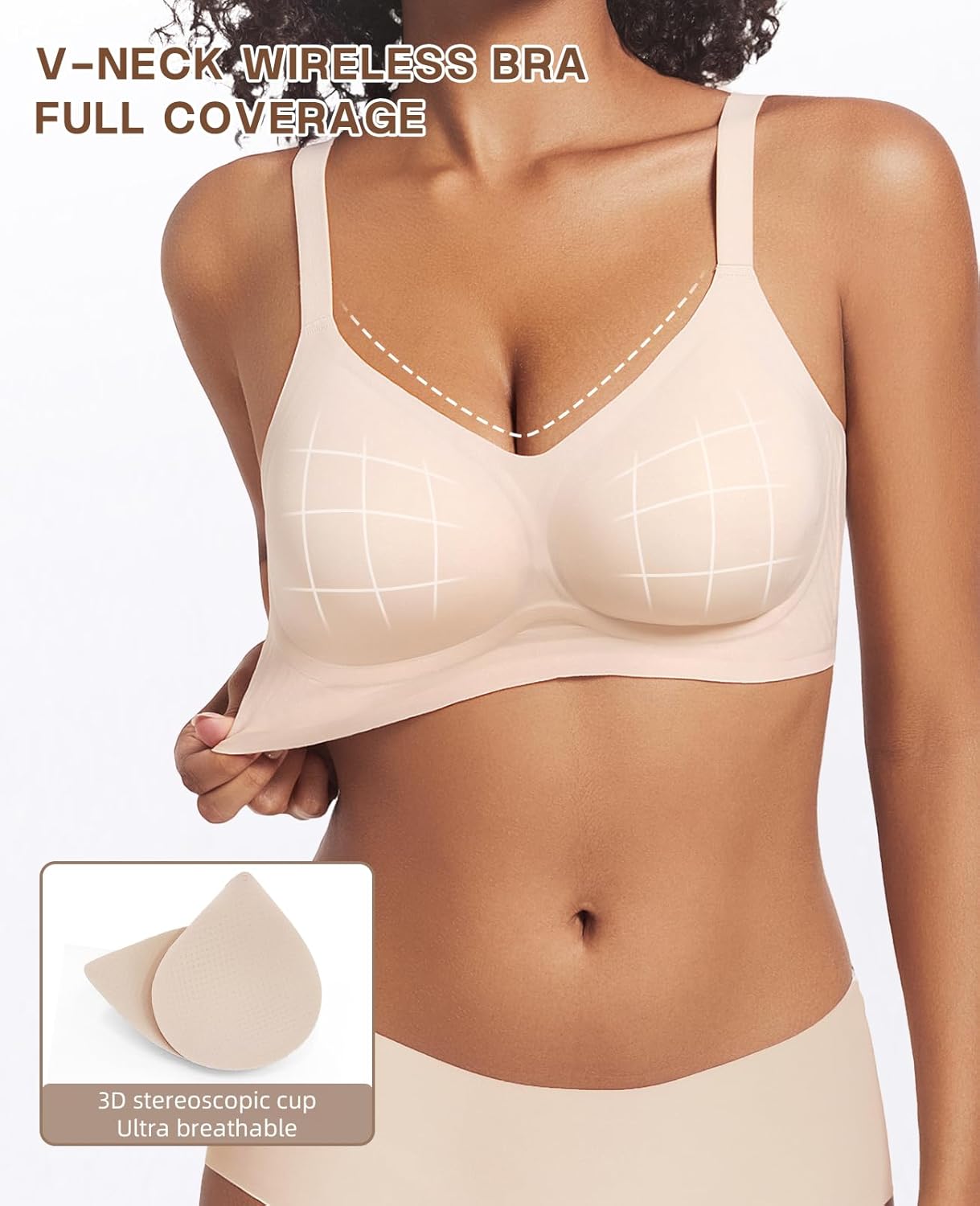 Womens Seamless Bra No Underwire Comfortable Wireless Bras for Women Push Up Full Coverage Bralettes Everyday Bra - Image 5