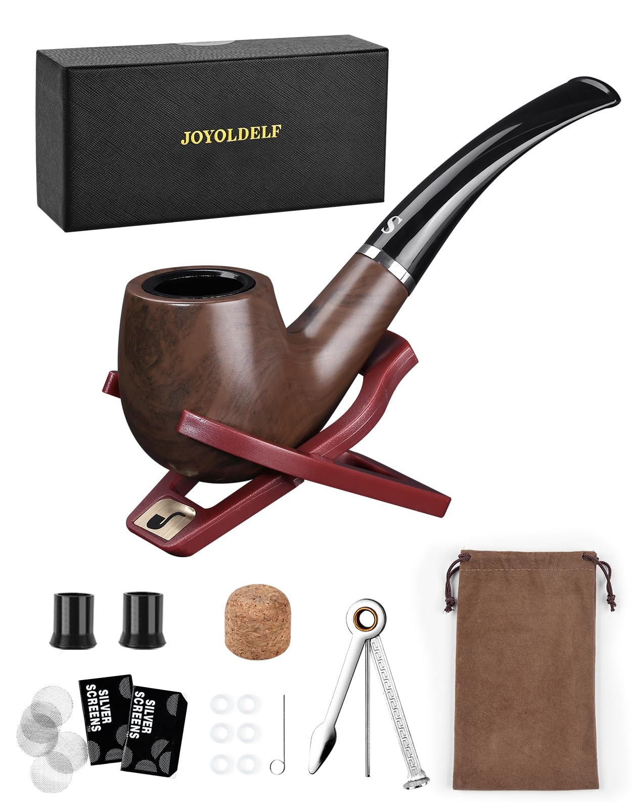 Buy Joyoldelf Smoking Pipe with Foldable Pipe Stand Holder, Pipe