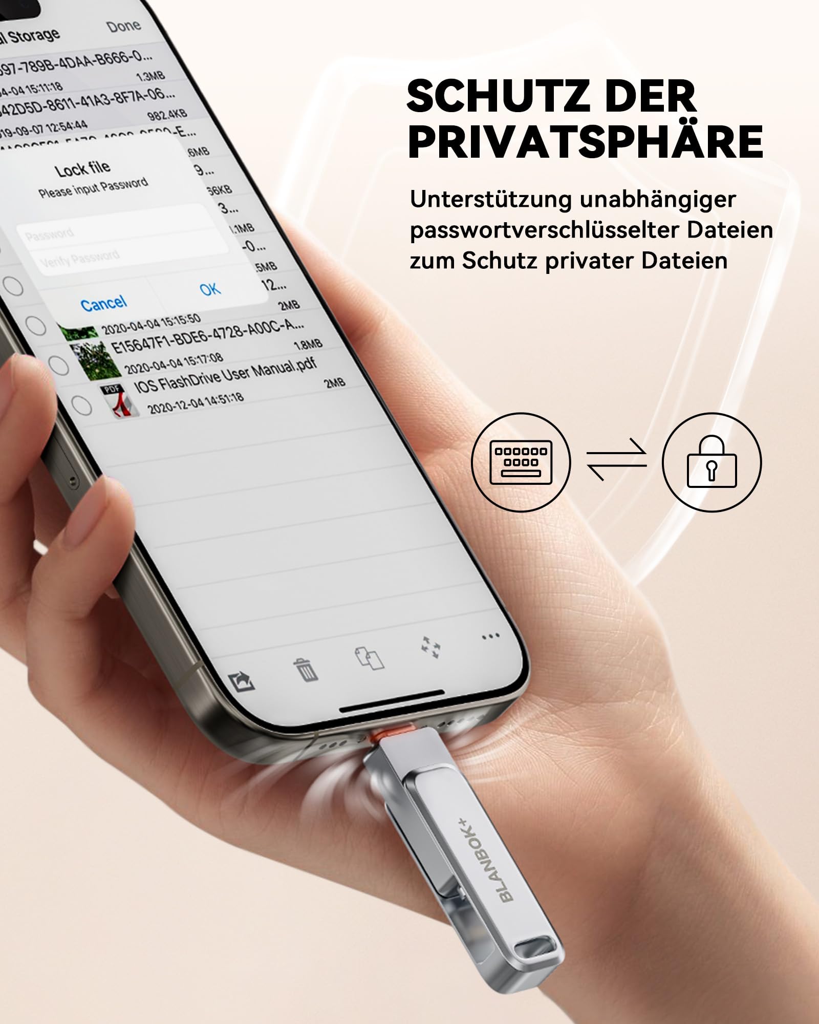 MFi Zertifizierter 128GB USB C Stick für iPhone 15, 3 in 1 Memory Stick, Externer Speicher für Lightning/iPhone/iPad/Android Handy/Laptop/PC