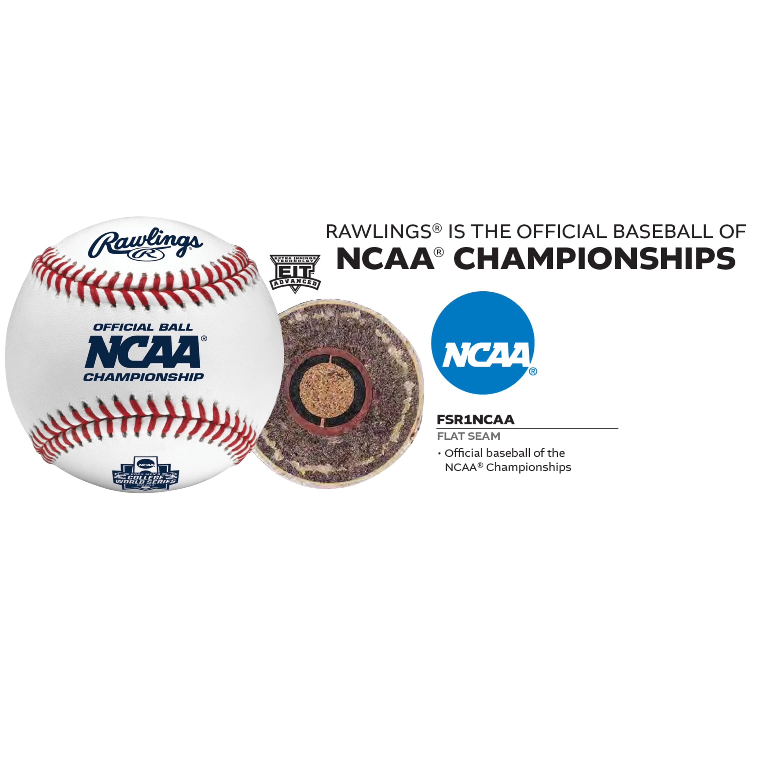 Rawlings fsr1ncaa NCAA Costura Plana Campeonato béisbol