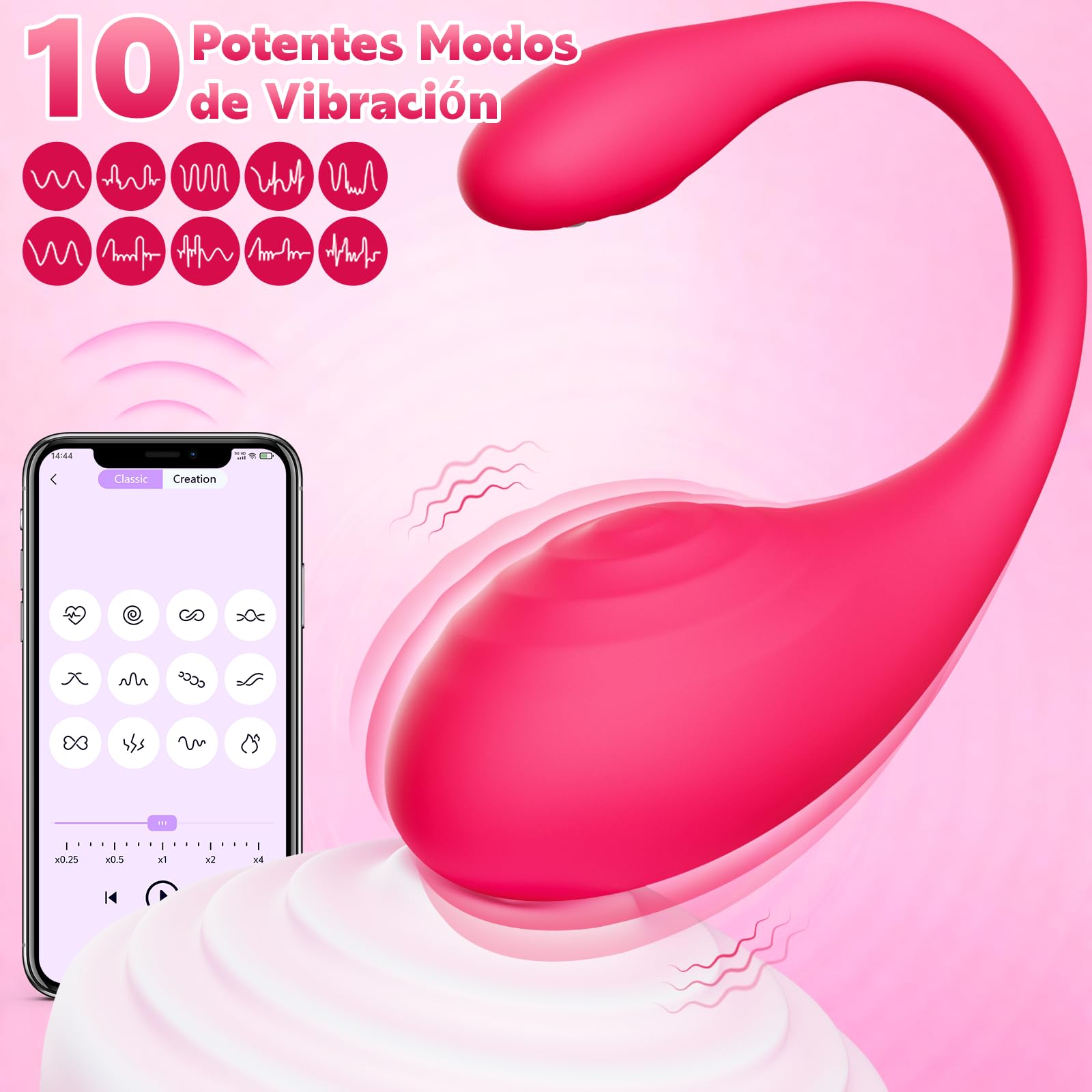 Vibradores Punto G Juguetes Sexuales, Vibradorador Mujer APP Control Bluetooth Juguetes Sexuales, Bullet Portátil Consolador Silencioso Estimulador Bluetooth para Mujeres