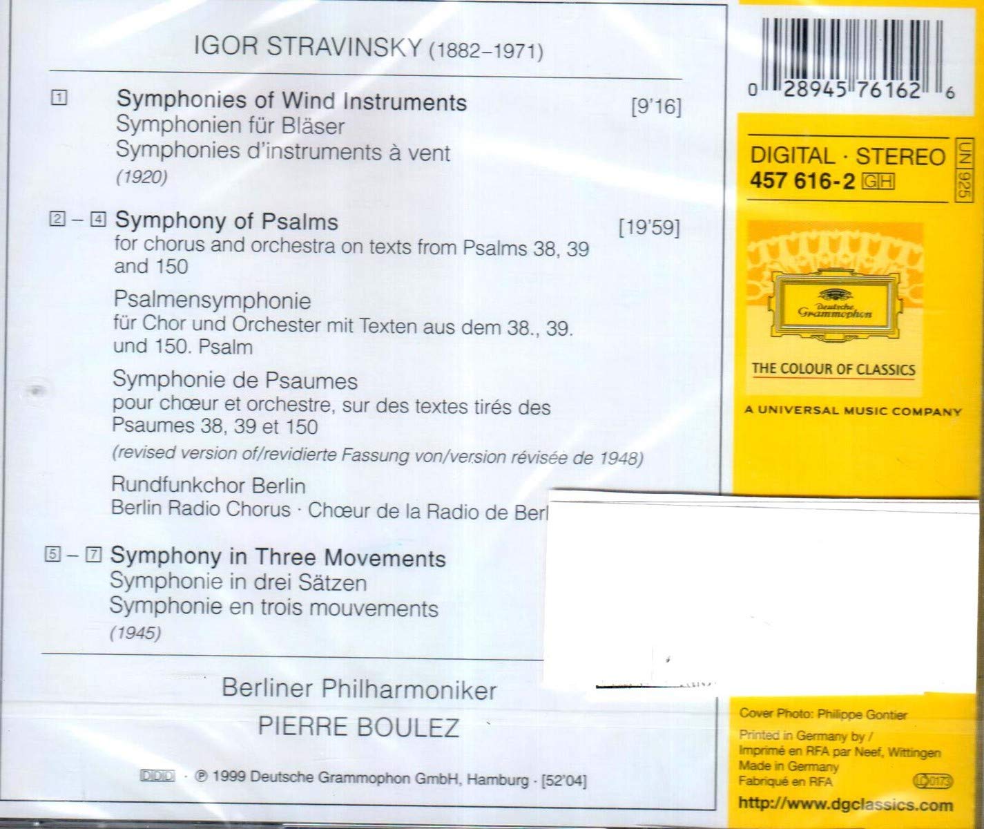 Igor Stravinsky: Psalmen-Sinfonie / Sinfonie Für Bläser