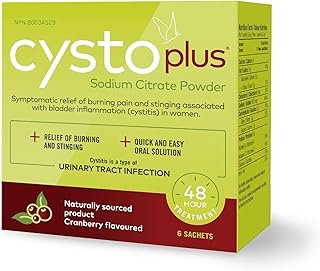 Cystoplus. Symptom relief for cystitis, a type of urinary tract infection. Sodium Citrate Powder - Symptom Relief Oral Solution for Pain, Stinging & Burning Sensation - 6 Sachets