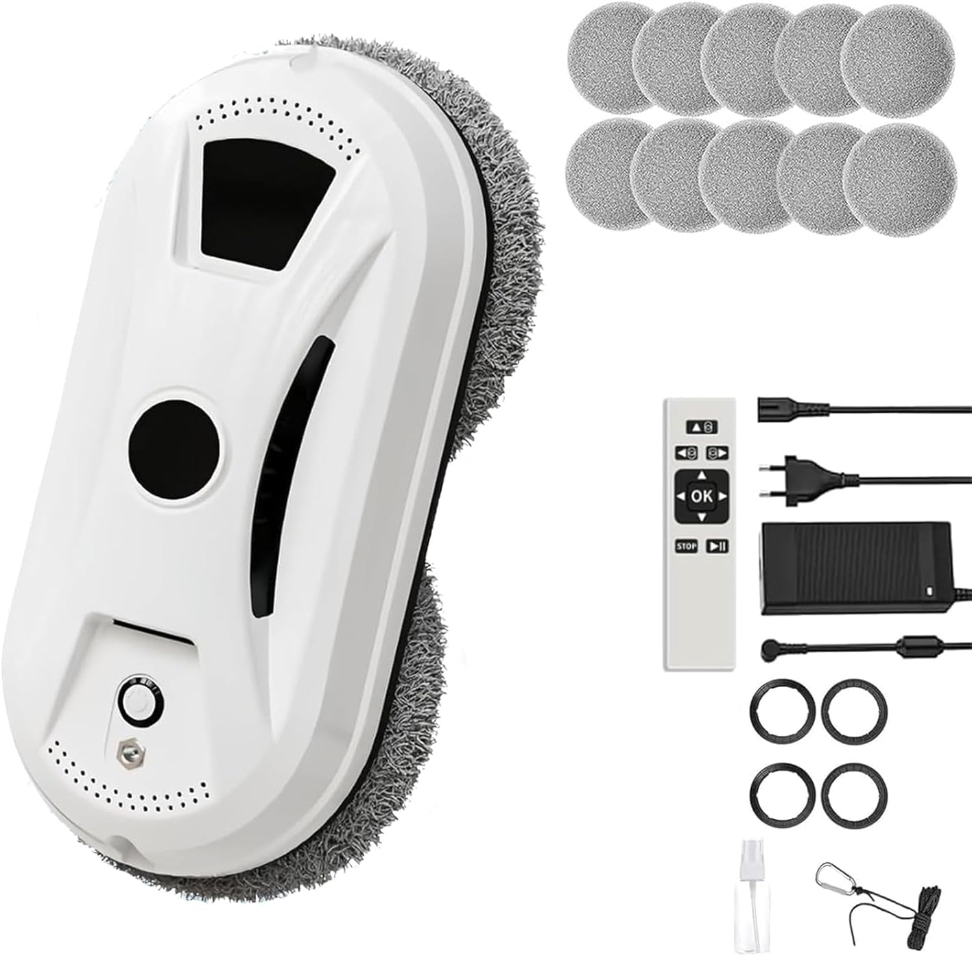 Window Cleaning Robot, Automatic Window Cleaner Robot, Glass Cleaning Smart Robot Cleaner, Auto Dual Spray, 3000pa Suction, Remote Control, Smart Path Navigation, Edge Detection