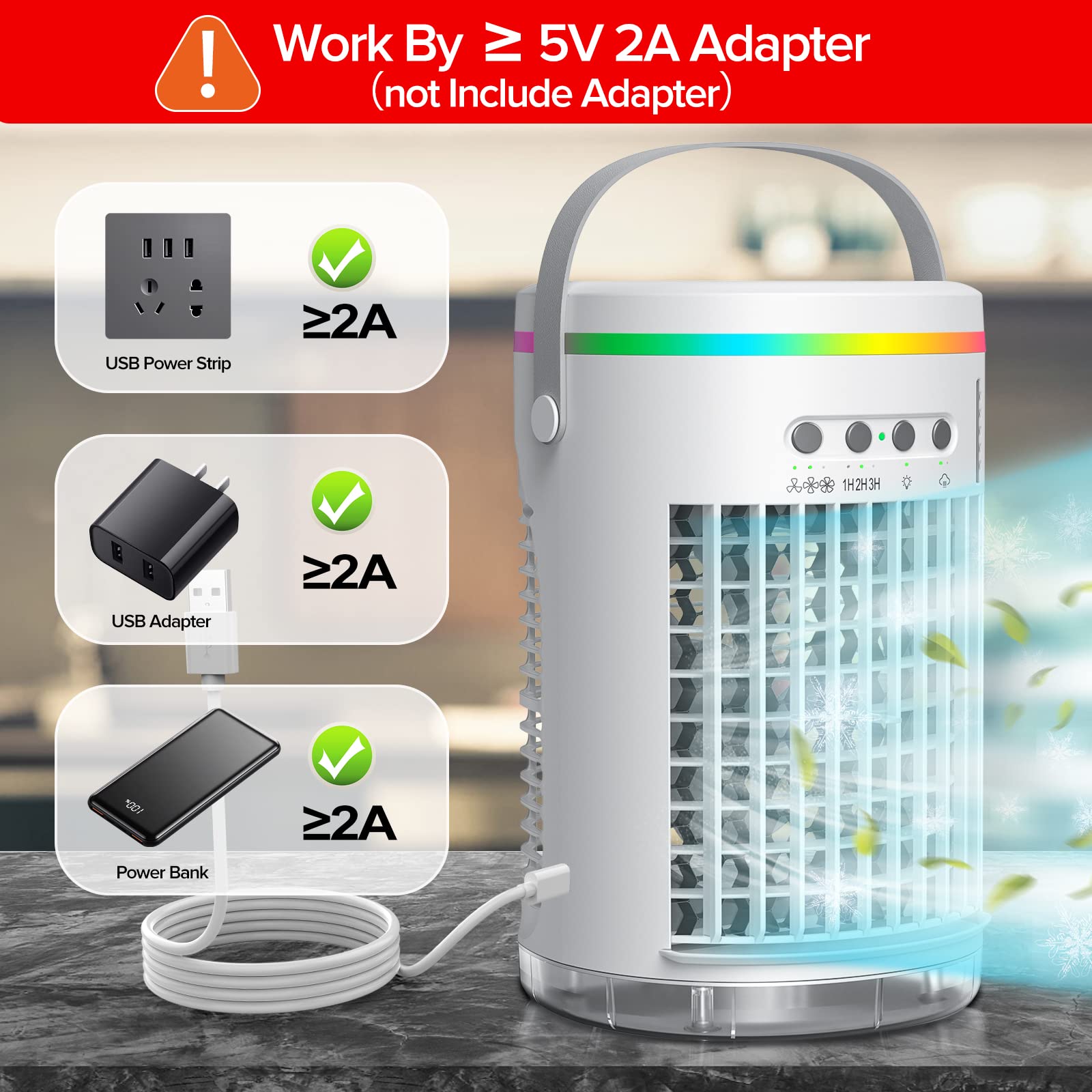 Buy Portable Air Conditioner Fan,Mollget 1400ml Effective Evaporative