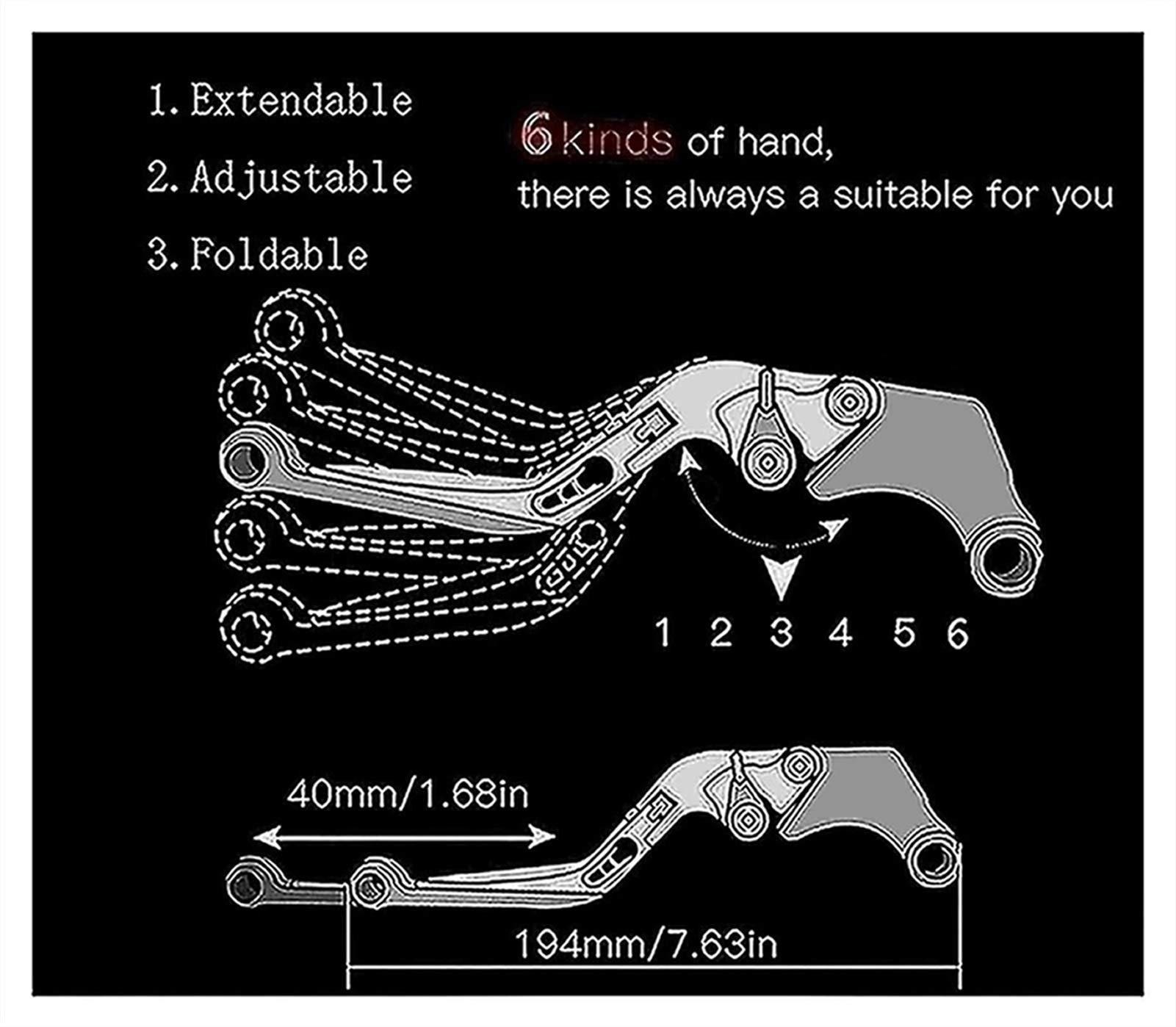 Manopole Della Leva Della Frizione Del Freno Del Motociclo CNC Per KAWASAKI ZZR600 ZZR 600 1990 1991-1997 1998 1999 2000 2001 2002 2003 2004 Leva Della Frizione Del Freno (Colore : I)