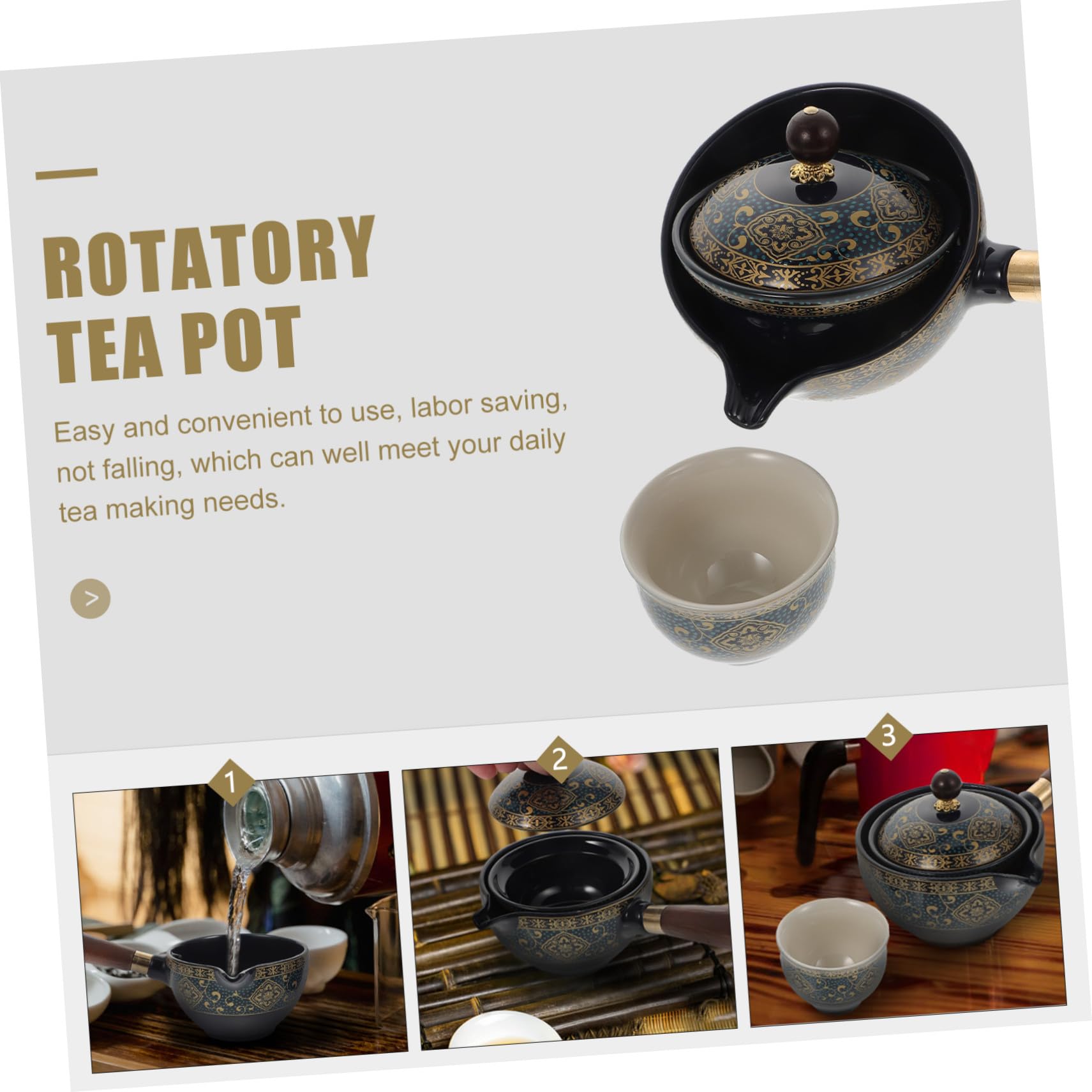 Cabilock Tetera y Diseño Cómodo Capacidad Moderada de Cerámica Mango Lateral Fácil de Usar para Preparar Té en Casa para Infusiones Tradicionales