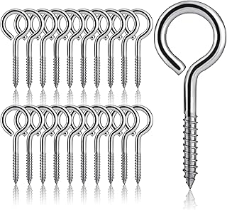 BRTNUP 20Pcs Stainless Steel Screw Hooks Scre...,