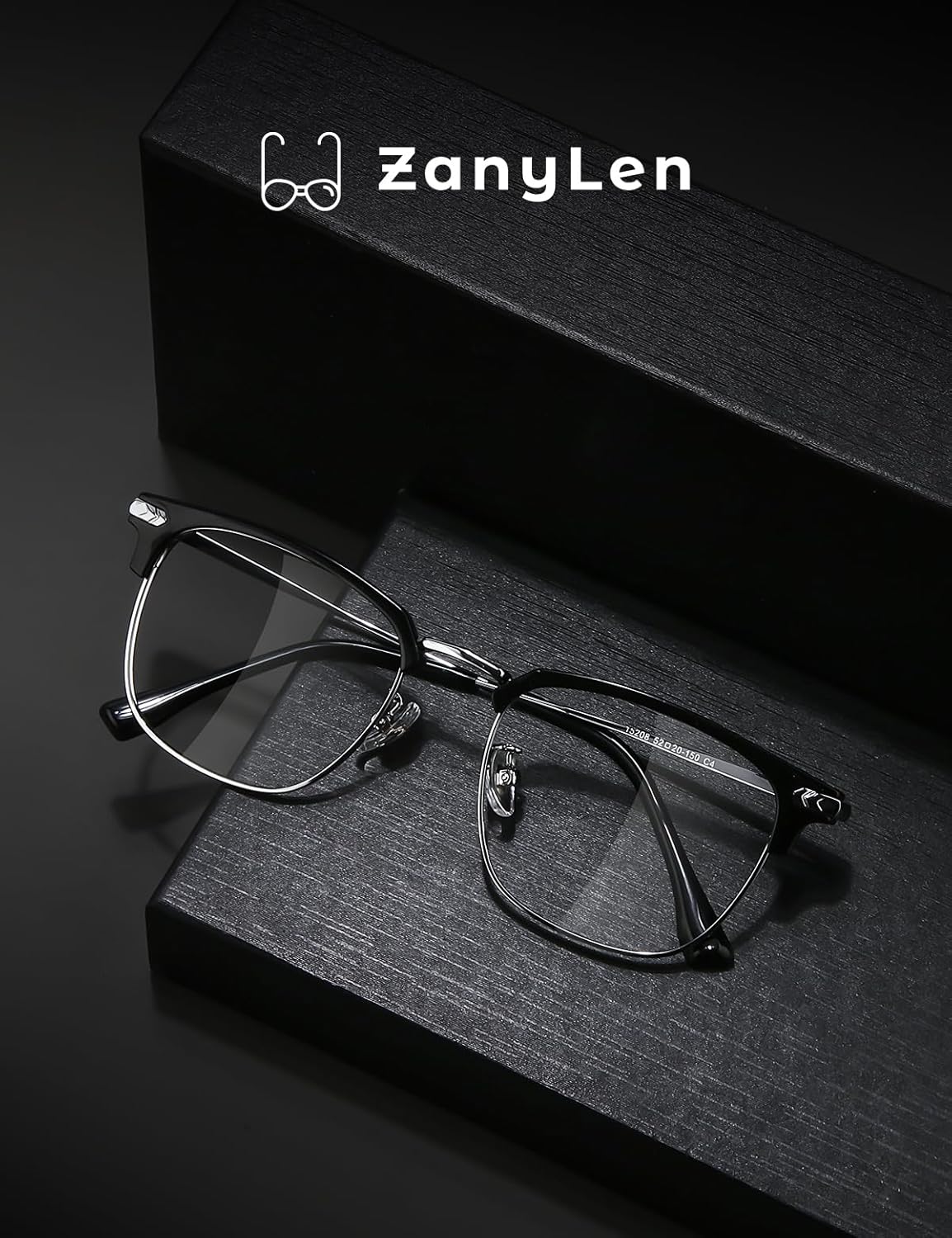 ZanyLen Blue Blocker Glasses for Men Metal Browline Computer Gaming Glasses Filter Blue Ray