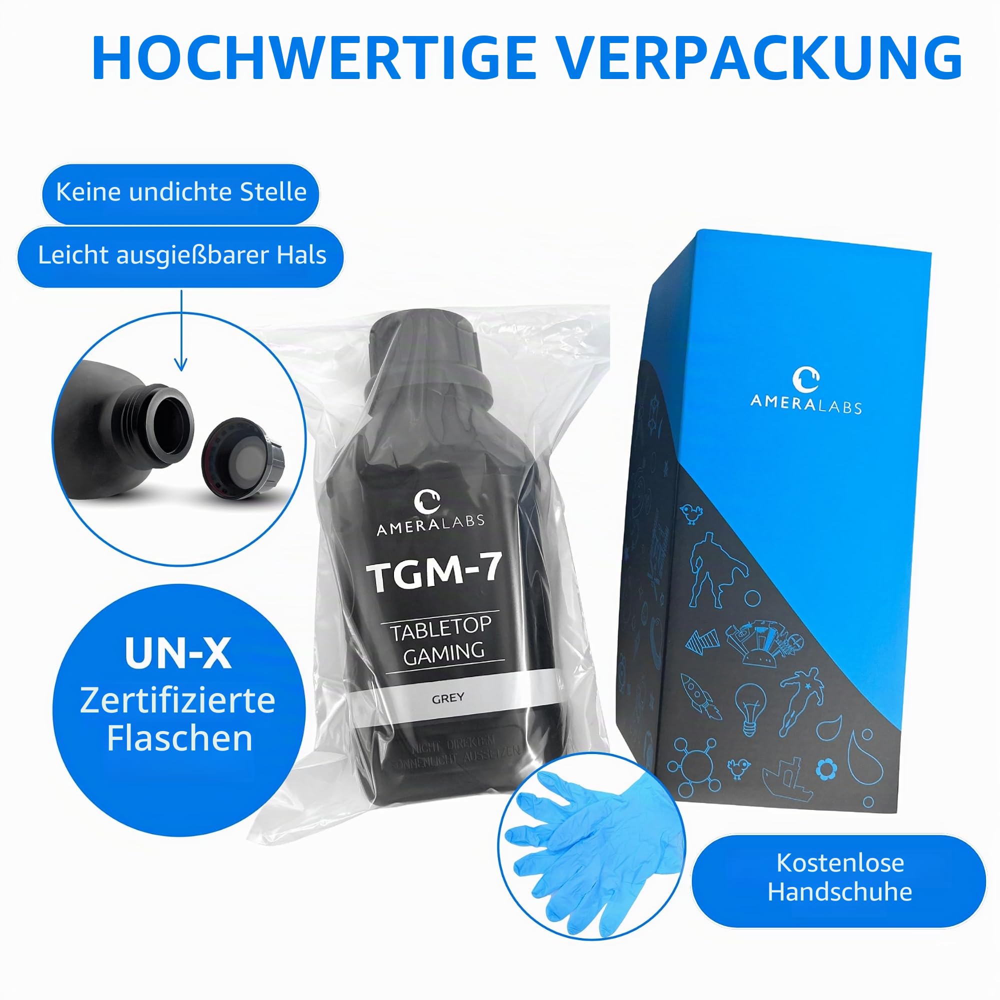 TGM-7 LED Schnellhärtend 3D Harz für Tischspiel-Miniaturen, 1 Liter