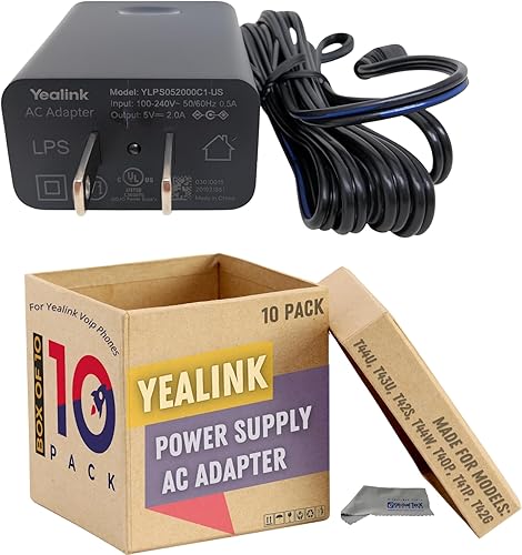 Miniatura 6 de Yealink PS5V1200US Fuente de alimentación 5V 1.2A, teléfonos compatibles con Yealink - SIP-T20P, SIP-T22P, SIP-T26P, SIP-T27, SIP-T28P, SIP-T41P,