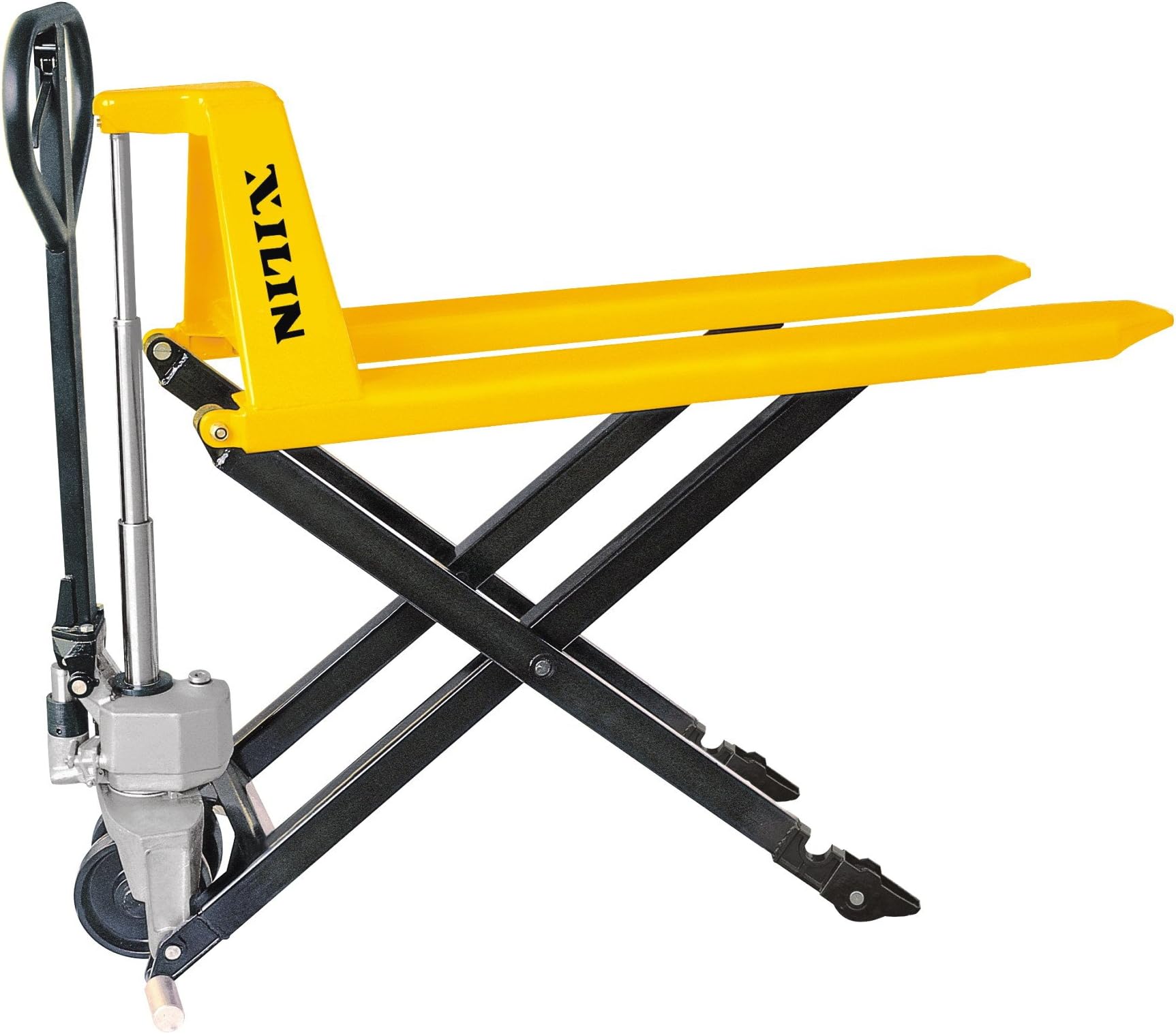 Scissor Lift Pallet Jack Truck, 2,200 LBS Capacity, 27" x 45" Fork Size, 31-1/2" Max. Lift Height- Xilin JF Clearance Sale!