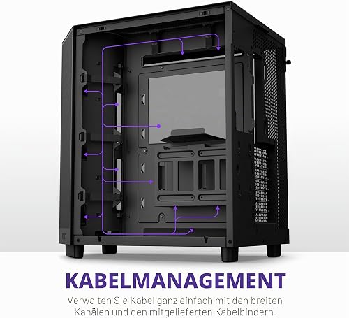 NZXT H6 Flow RGB | CC-H61FB-R1 | Compact Dual-Chamber Mid-Tower Airflow Case | Includes 3 x 120mm RGB Fans | Panoramic Glass Panels | High-Performance Airflow Panels | Cable Management | Black - 6