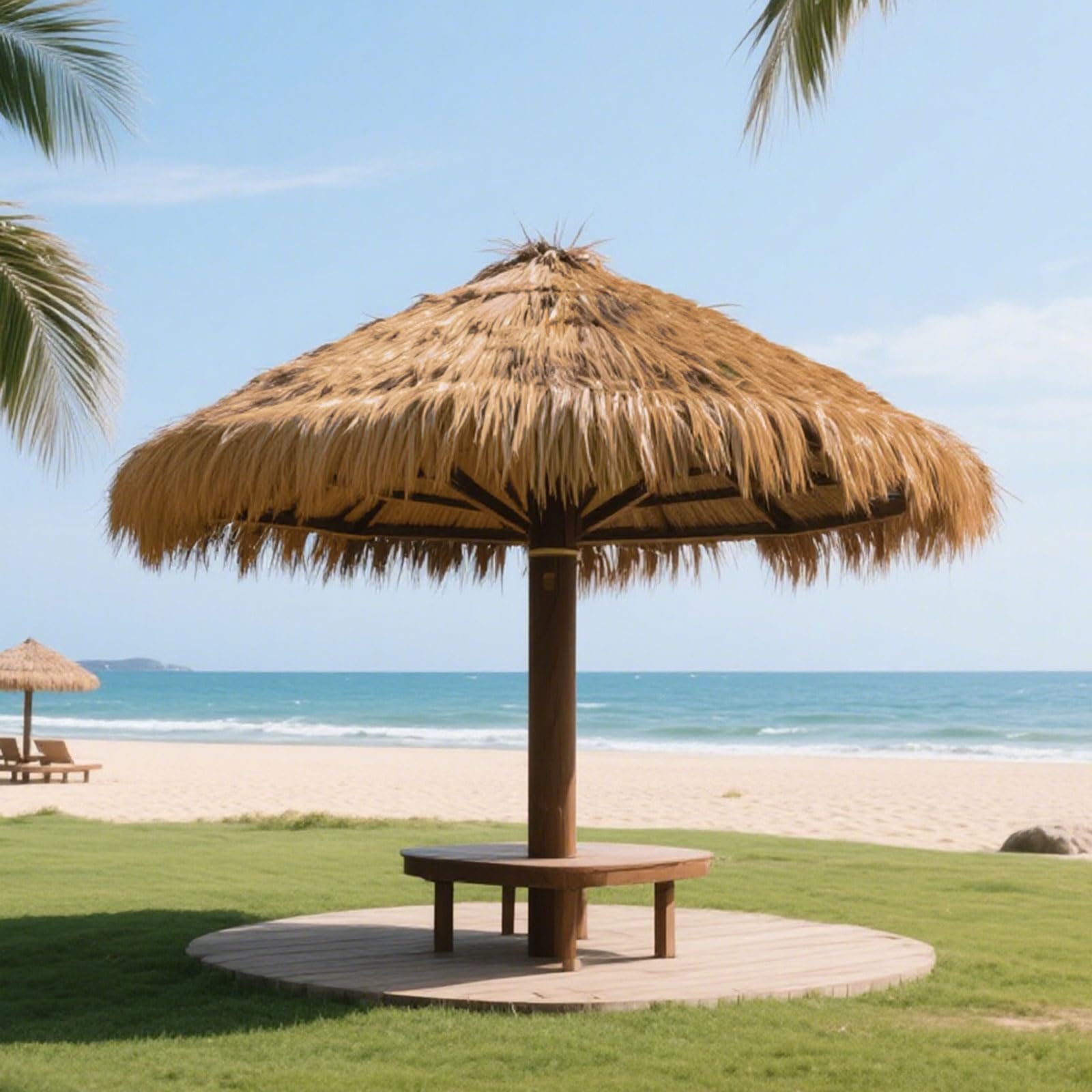 Rollo De Paja Artificial, Techo De Paja, Techo De Paja Estilo Mexicano Mejorado Y Encriptado, Utilizado Para Patio De Cabaña, Piscina, Playa, Fiestas Hawaianas Y Decoración (Size:0.5×10m（1.64×32.8ft）)