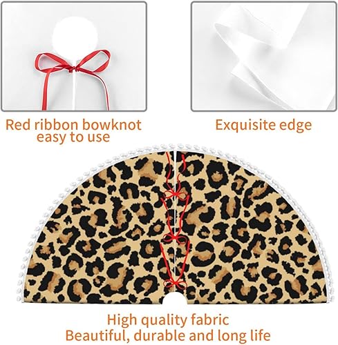 Vista 51 de Falda blanca para árbol de Navidad Let's Go Travel de 30 pulgadas con pompones esponjosos para árbol de fiesta navideña Vamos a viajar