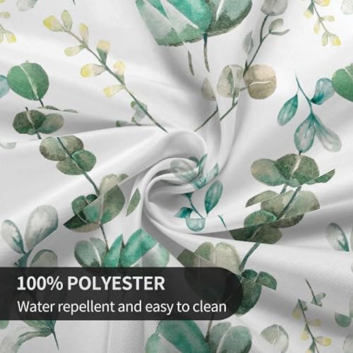 Miniatura 6 de Mantel redondo de hojas de eucalipto primaverales de 60 pulgadas, acuarela, hojas verdes salvia, lavable, resistente a las manchas, mantel de