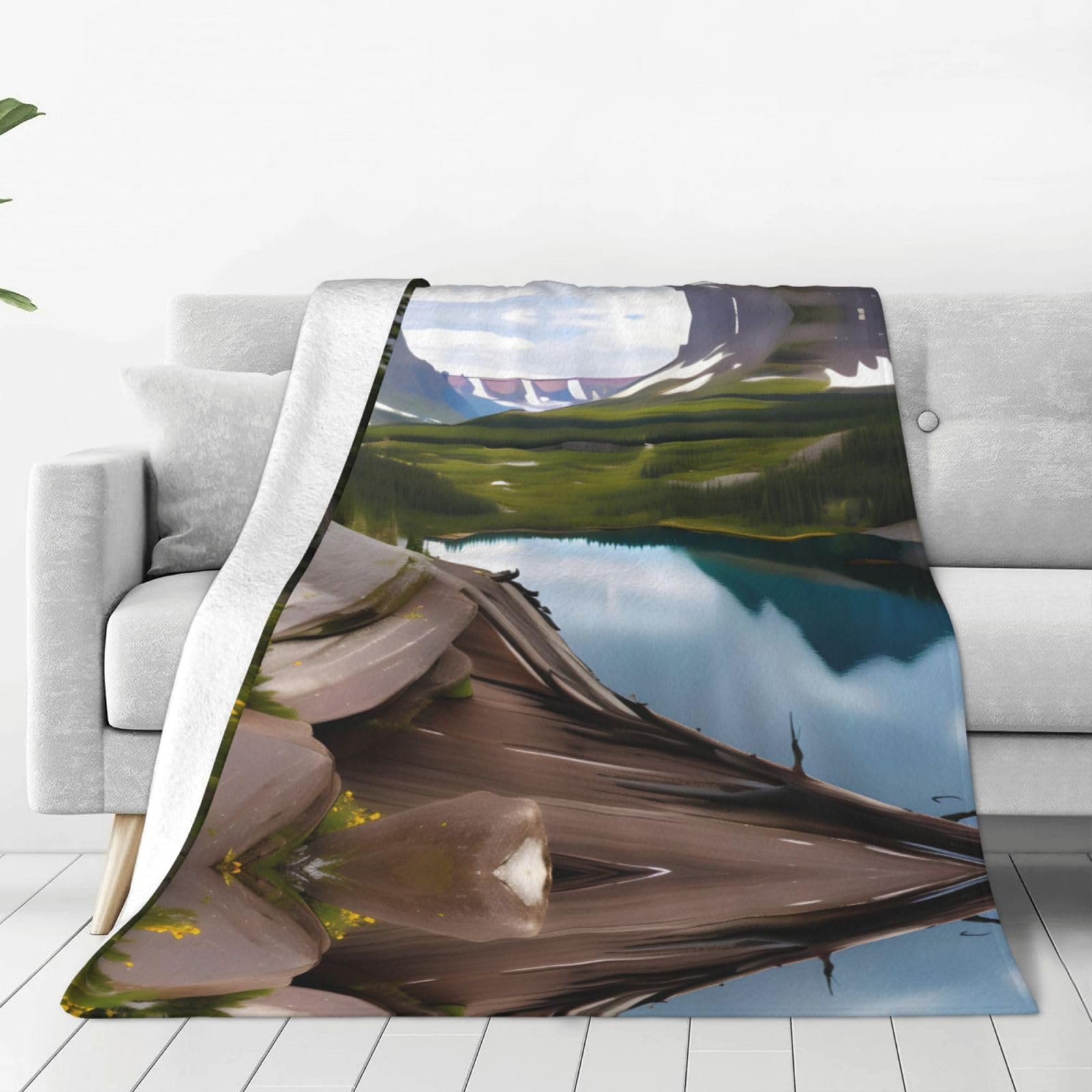 Glacier National Park Ultra-Soft Micro Fleece Flannel Bed Throws Blanket - A Versatile Bedroom Essential, Ideal for Kids, Adults, and Pets