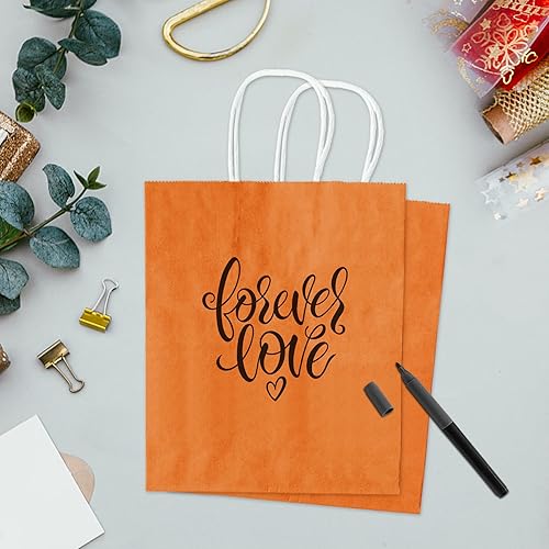 Miniatura 6 de Bolsas de papel marrón con asas, 50 bolsas de regalo de papel kraft grandes de 10 x 5 x 13 pulgadas, bolsas de compras, bolsas de fiesta, bolsas de