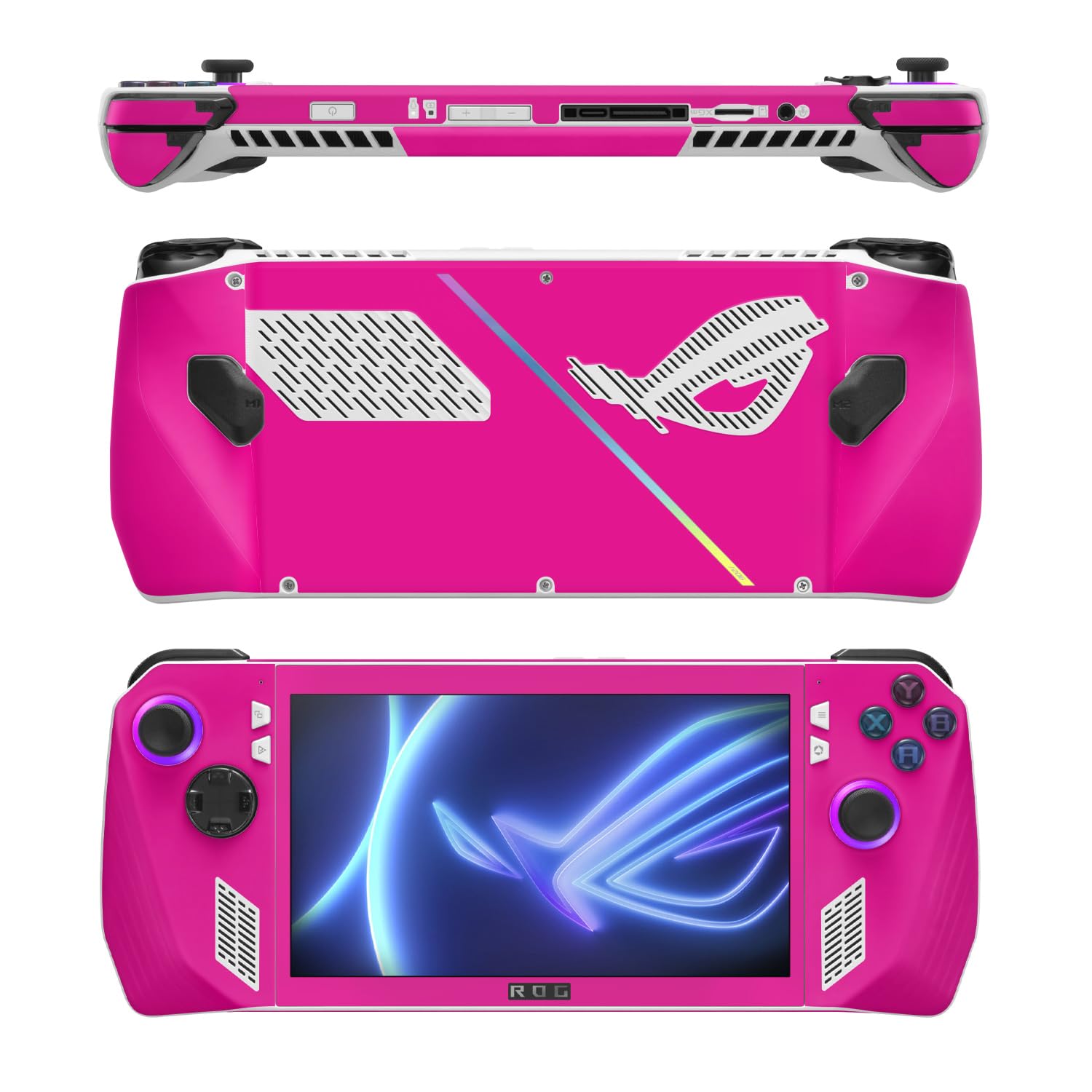 MightySkins Skin Compatible with Asus ROG Ally - Solid Hot Pink | Protective, Durable, and Unique Vinyl Decal wrap Cover | Easy to Apply, Remove, and Change Styles