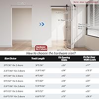 Vista 23 de CCJH 10.6FT/127’’ Sliding Track Bi-Folding Barn Door Hardware Kit Top Mount for 8 Doors,Max Door Width 15.6'', Heavy Duty (No Doors, Hardware Only)