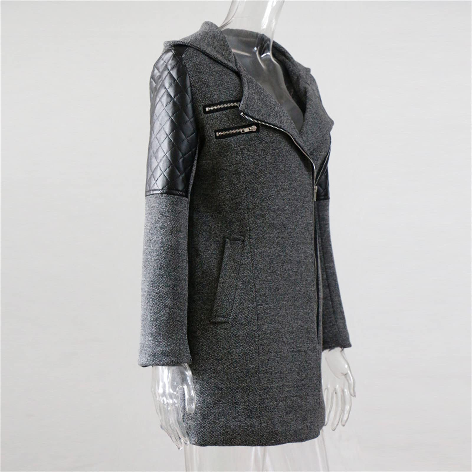 MJGkhiy Trench Donna Invernale Lungo Giacca Blazer Leggero Giubbini Con Collo Giubbotto Di Lana Giaccone Tinta Unita Giacche Con Tasche Giubbotti Abbigliamento Donna Saldi