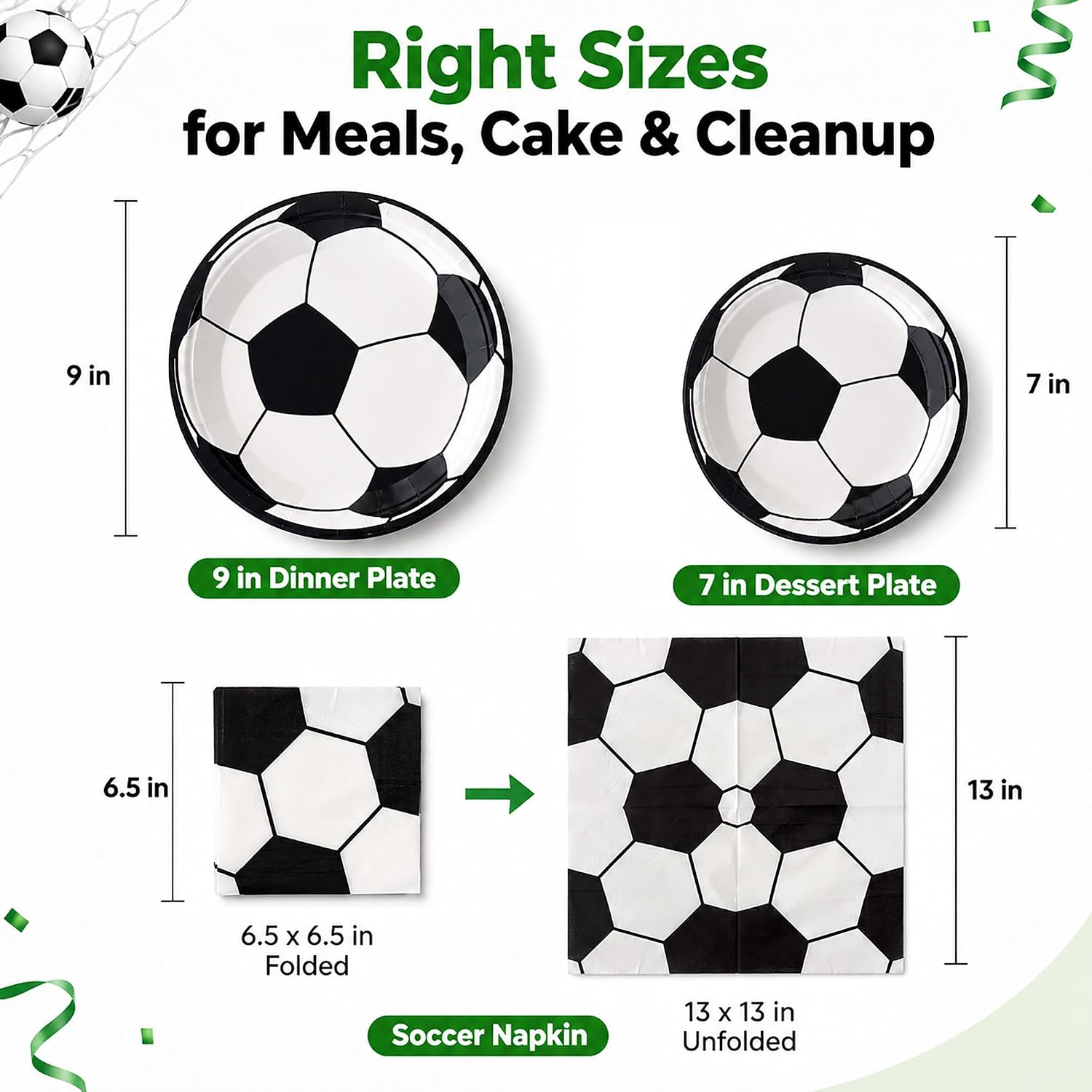 Soccer Party Plates & Napkins Set, 75pcs Sports Tableware for 25 Guest image 3