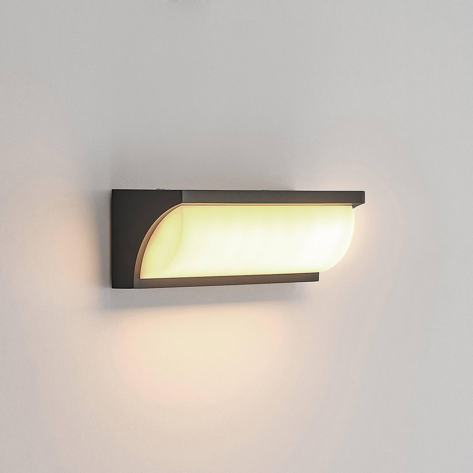 Lucande Bombillas LED aplique de pared exterior en antracita, blanco | luz de exterior ip65 estanco al polvo y a chorros de agua, moderno, 2700 k blanco cálido para terraza, balcón
