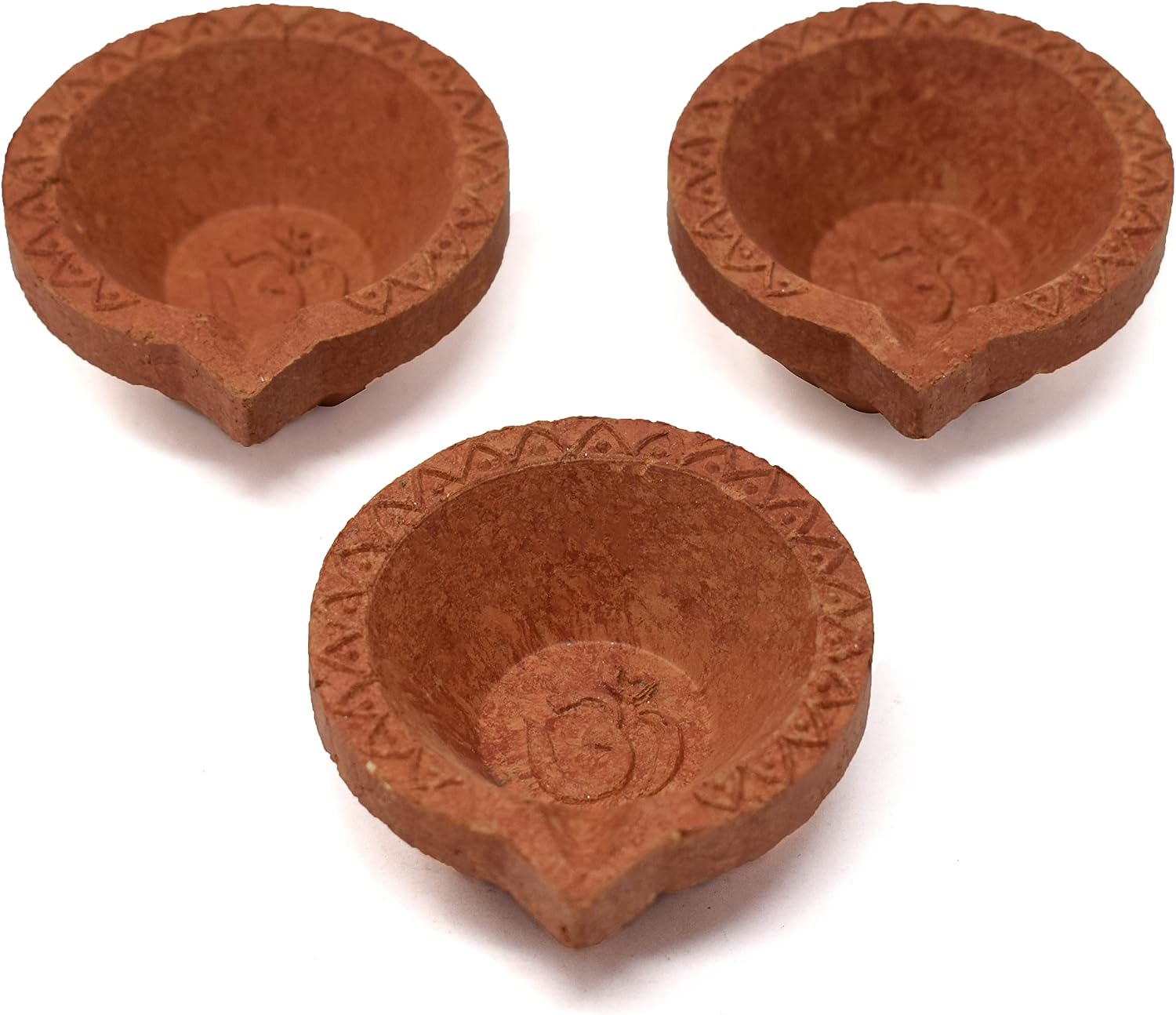 Clay Diya Diwali Diyas [20 Pcs] Om Design Diya Lamp for Pooja - Mitti Diya Earthern Terracotta Diya - Diwali Decoration Indian Gift Items Hashcart®