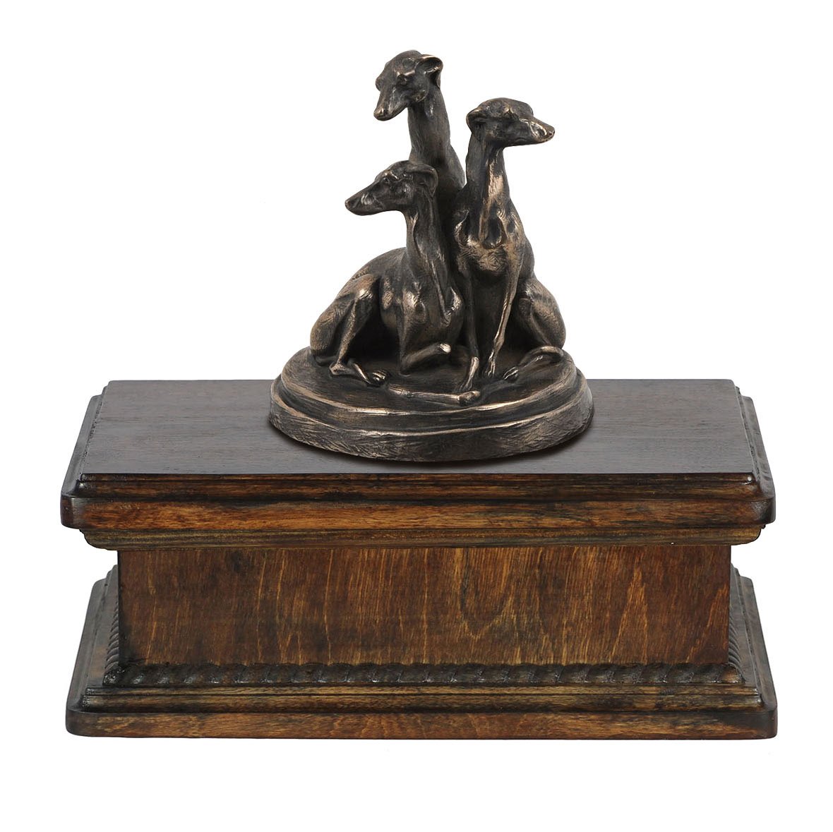 Urne pour cendres de chien Whippet en bronze coulé fait main Art-Dog
